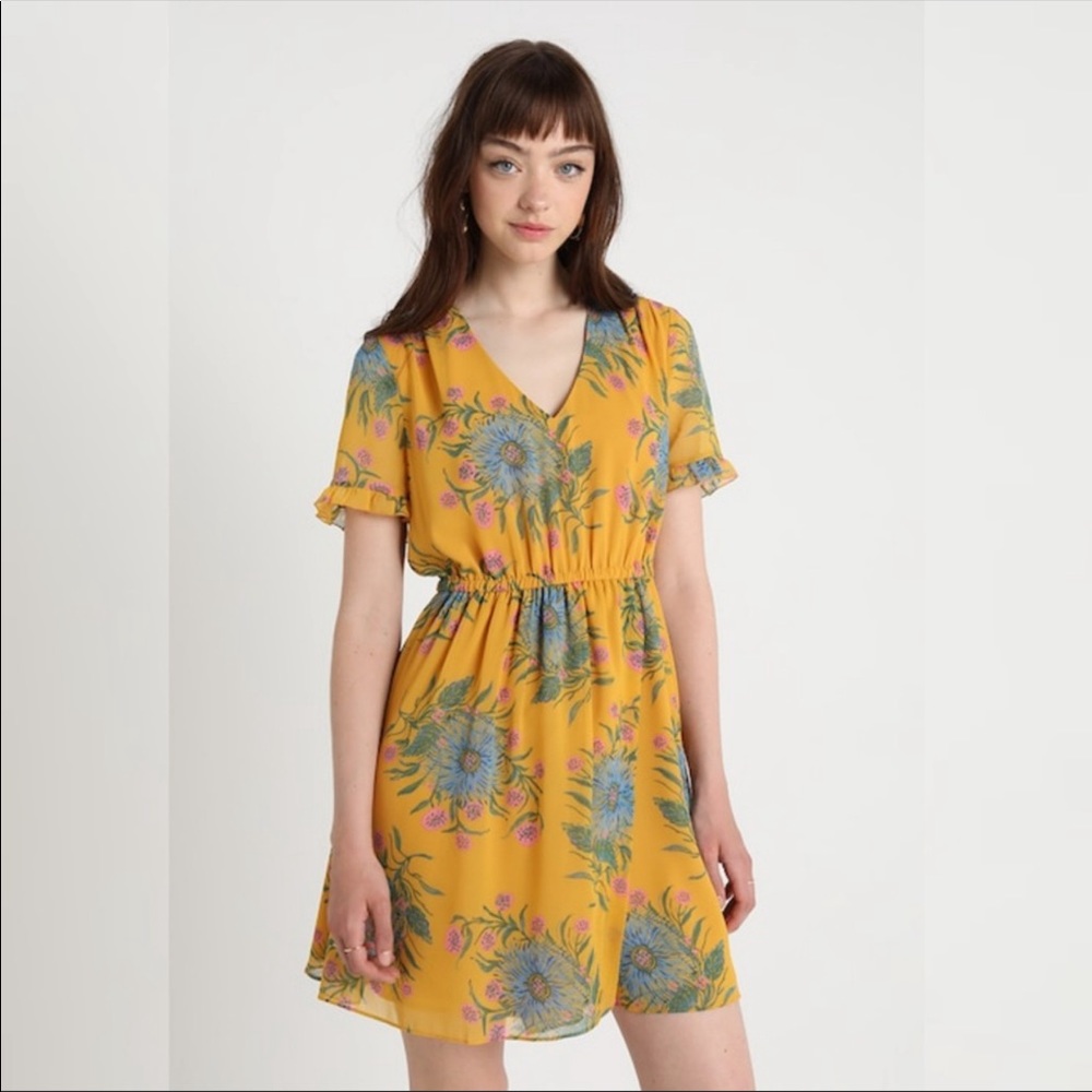 NWOT Madewell Sweet Grass Ruffle-sleeve Dress